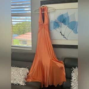 Elegant Orange Maxi Dress